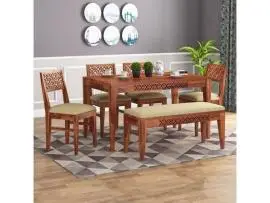 Elegant and Durable Sheesham Wood Dining Table by Sonaarts for Your Home