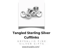 Tangled Sterling Silver Cufflinks — Krysaliis Fine Silver Gifts