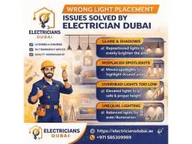Wrong Light Placement Issues Solved by Electrician Dubai